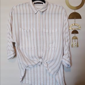 Long Sleeve Zara Stripe Button Up